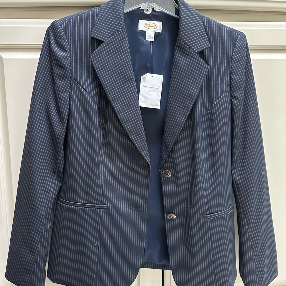 NWT Talbots Navy Blazer with Pinstripes